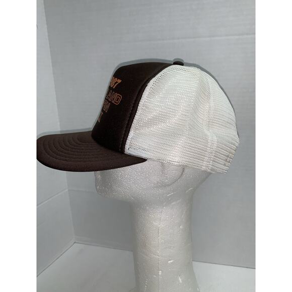 Vintage 1987 Kirtland Open IIX Golf Snapback Mesh Trucker Hat Cap Brown Unworn - Picture 2 of 10